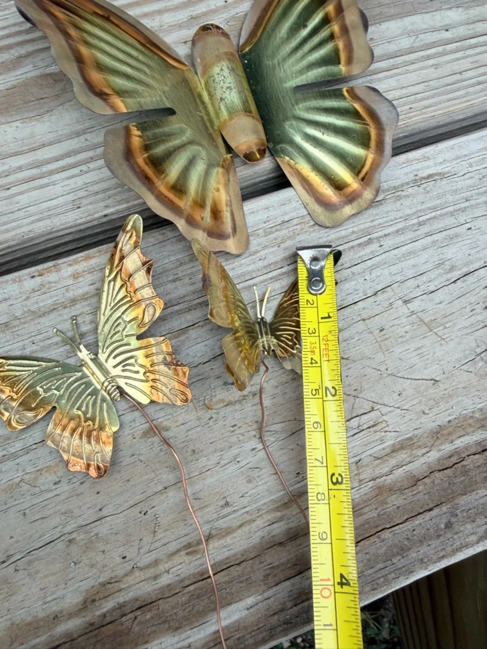 Vintage Brass Butterfly Wall Decor Set‎ of 3 Cottagecore